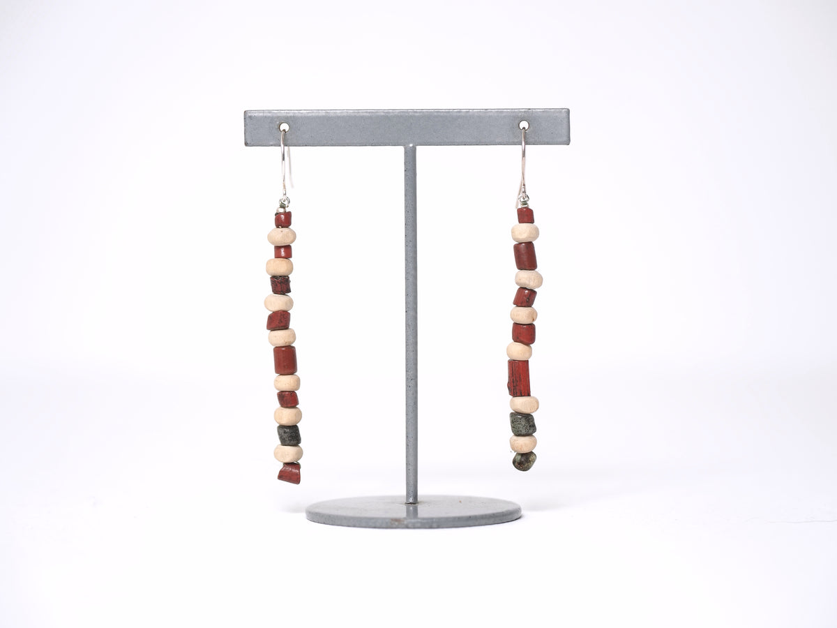 -Tribal beads・Tulsi beads- long line_hooks