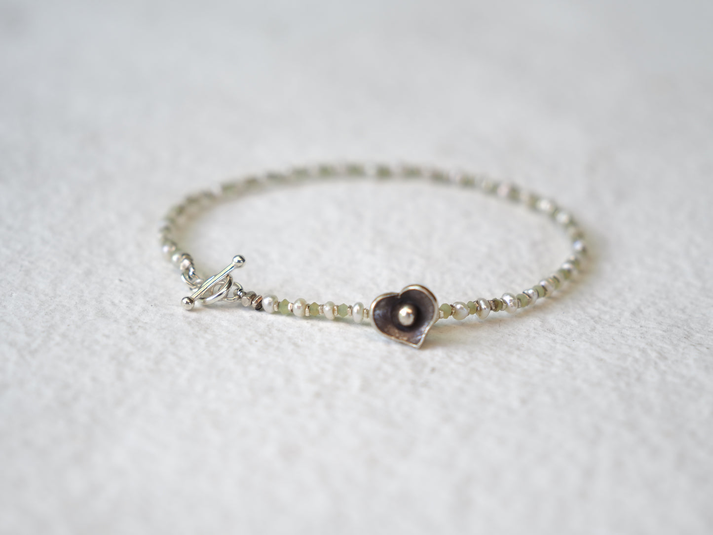 -pearl・jade- 'beads line' bracelet