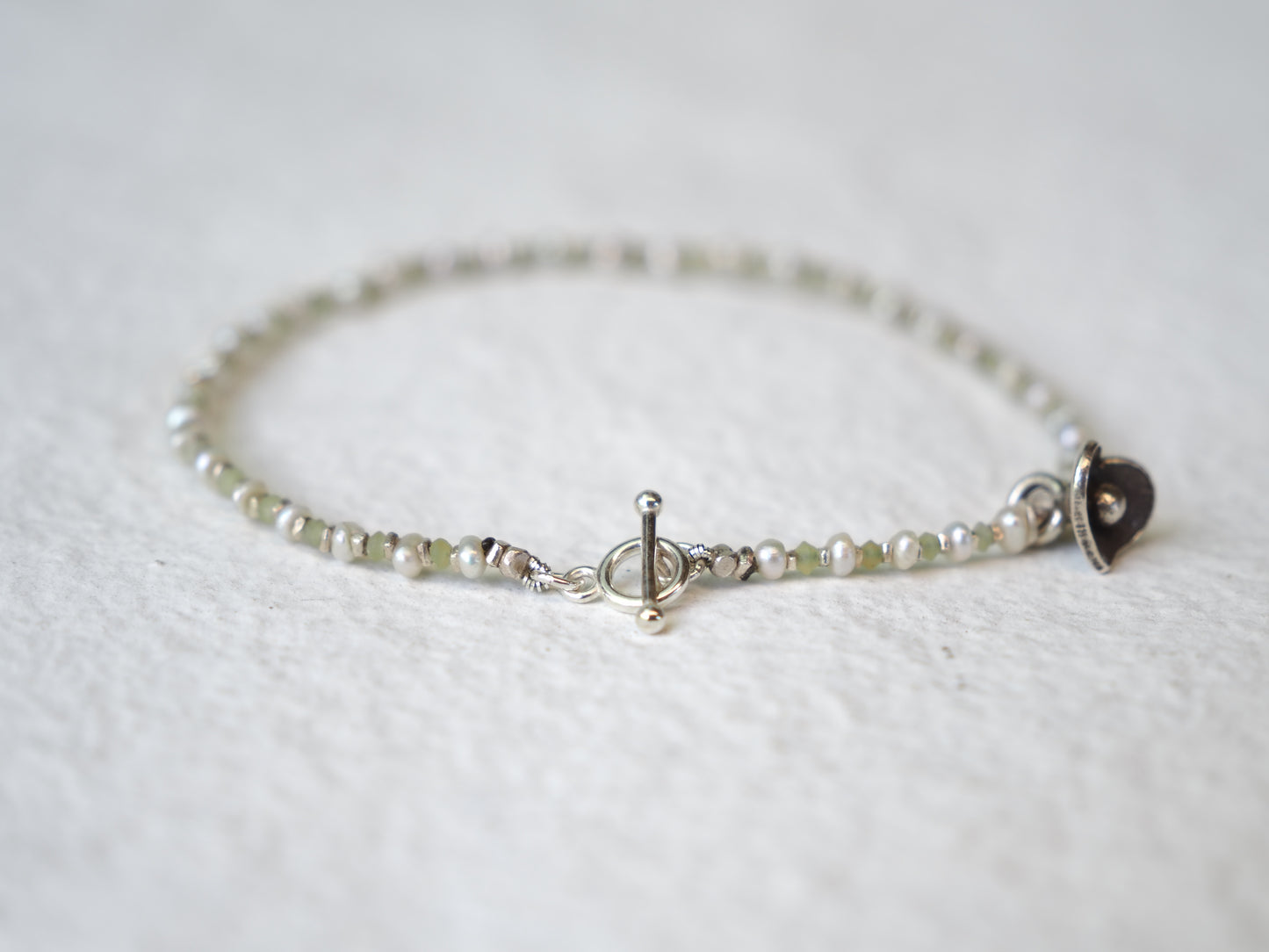 -pearl・jade- 'beads line' bracelet