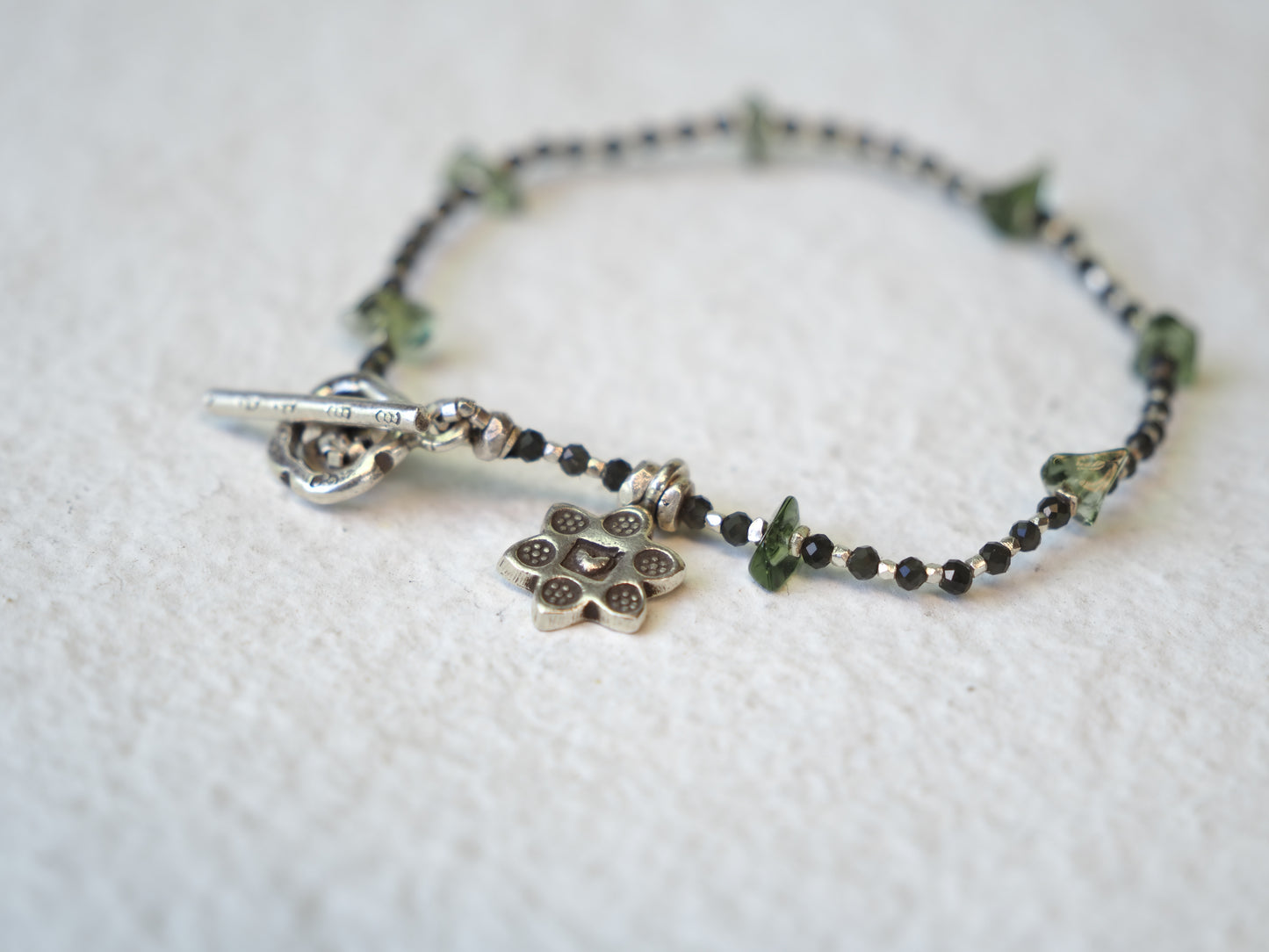 -Moldabite- 'beads line' bracelet