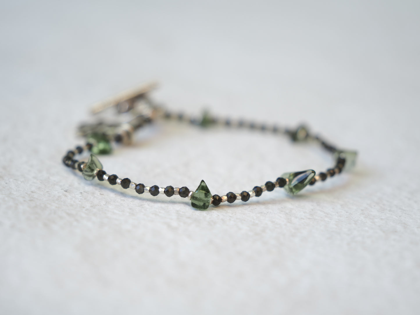 -Moldabite- 'beads line' bracelet