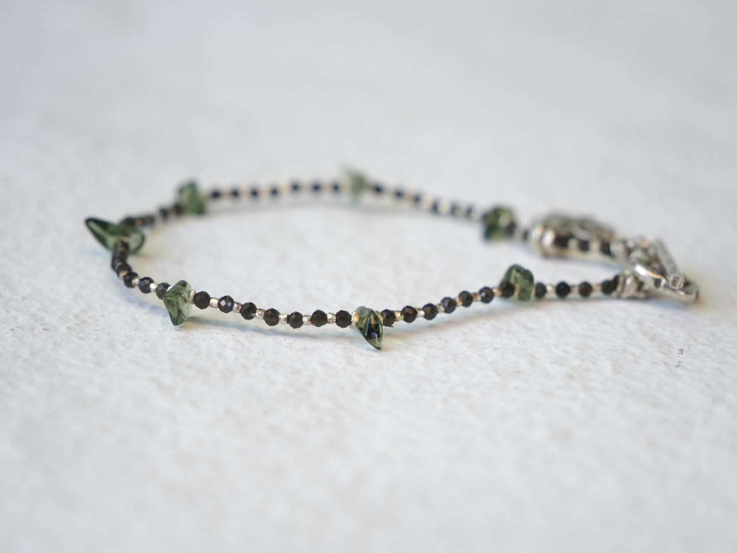 -Moldabite- 'beads line' bracelet