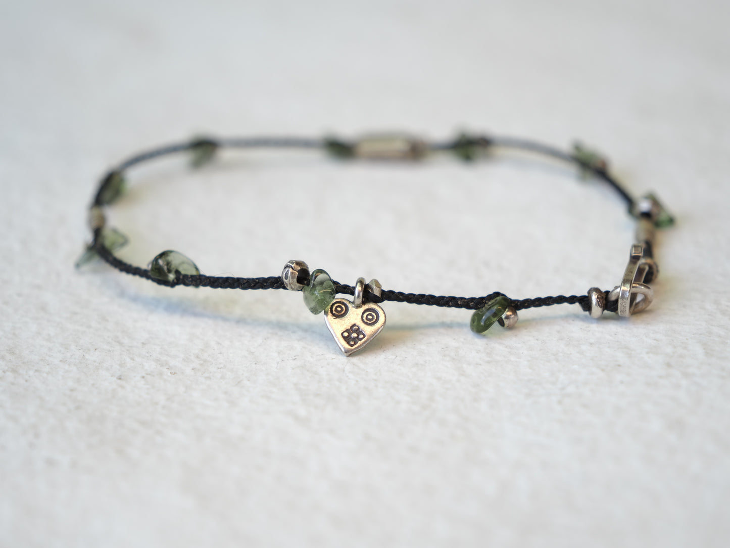 -Moldavite・Karensilver- code anklet