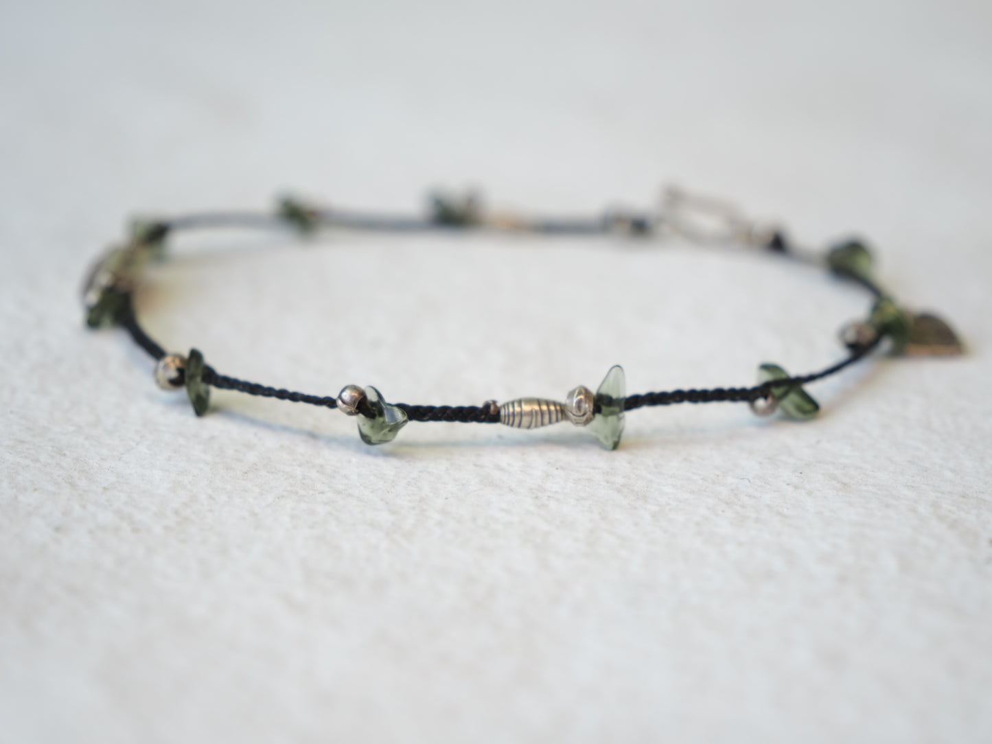 -Moldavite・Karensilver- code anklet