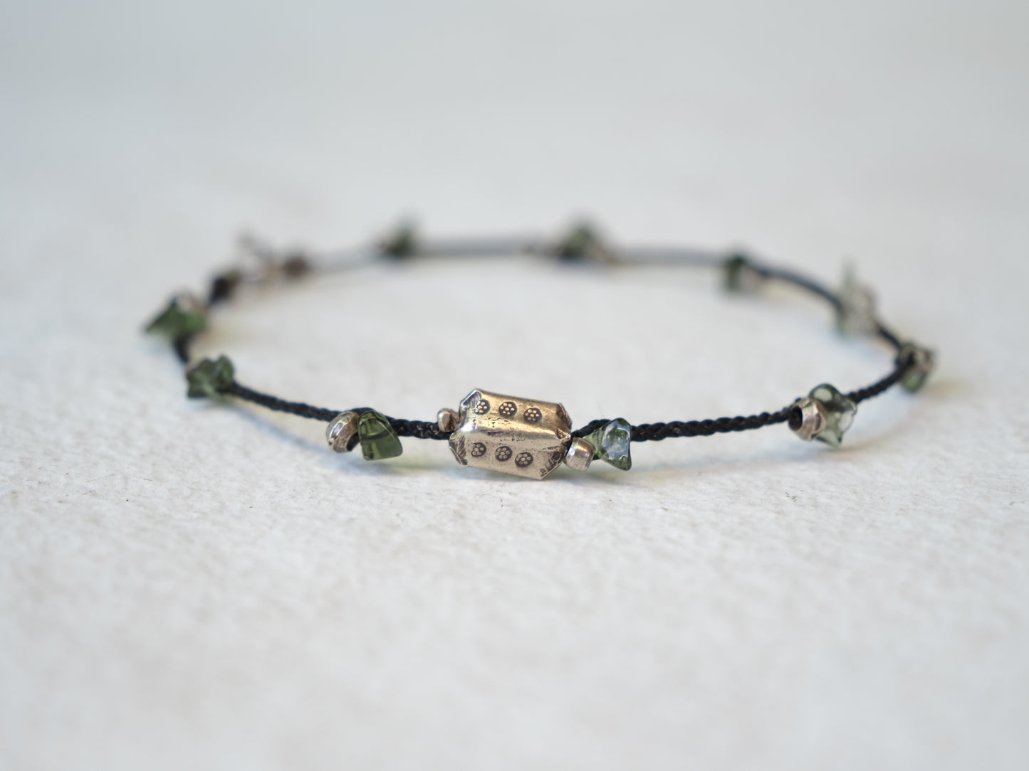 -Moldavite・Karensilver- code anklet