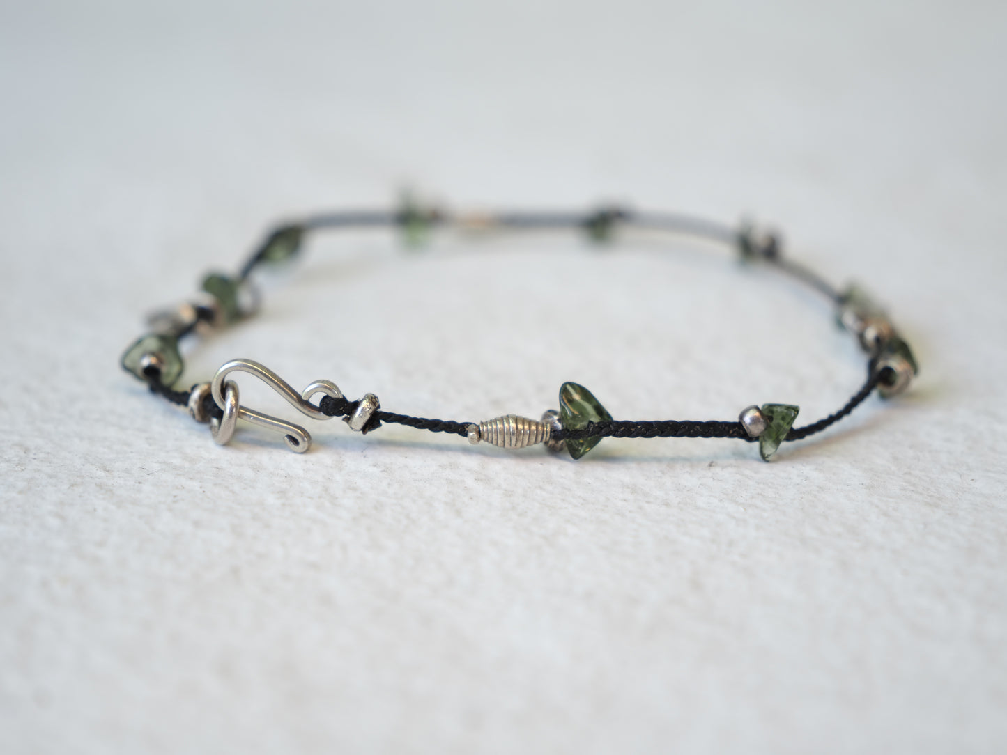 -Moldavite・Karensilver- code anklet