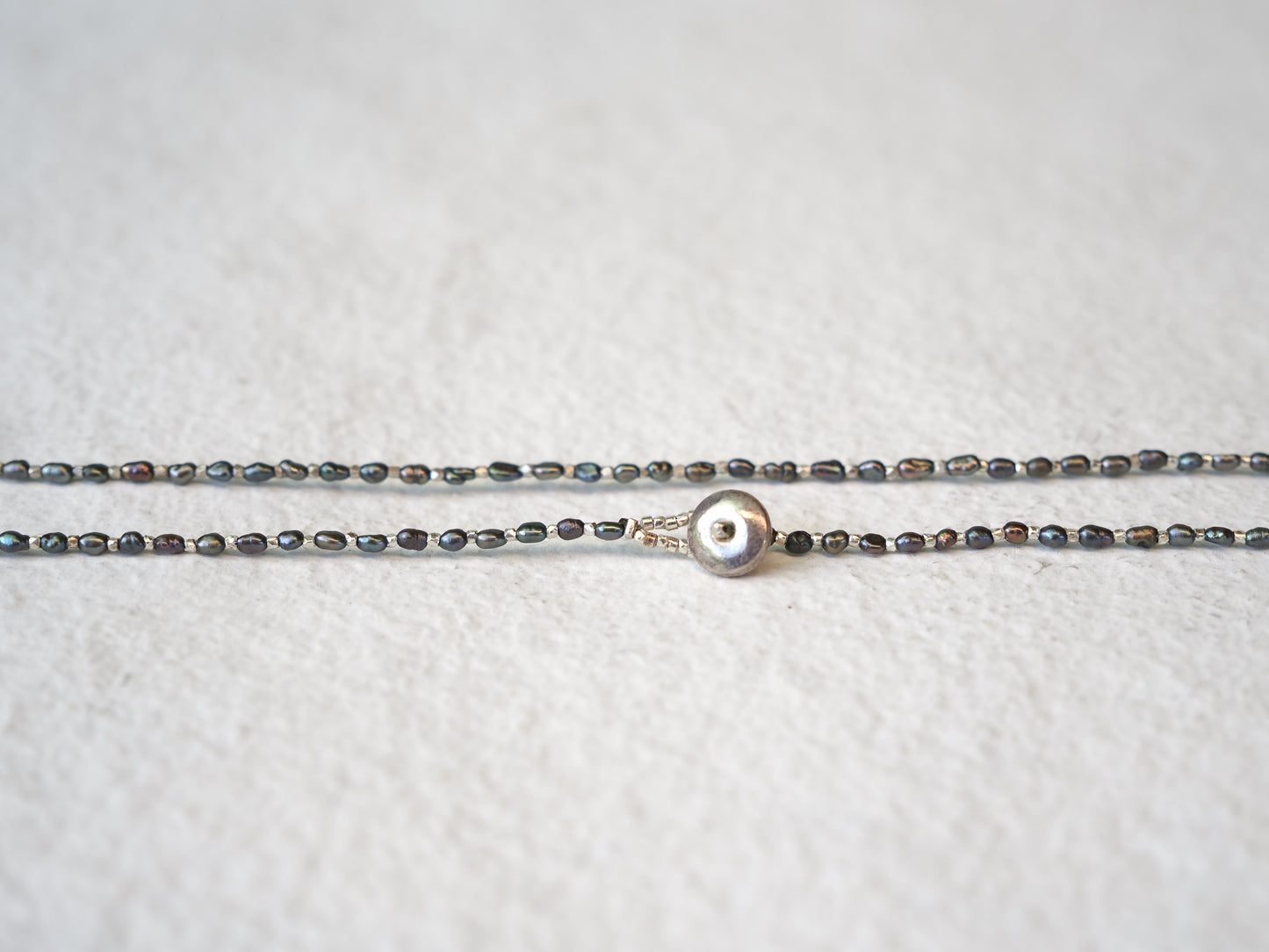 -Karensilver charm- 'beads line' long pendant
