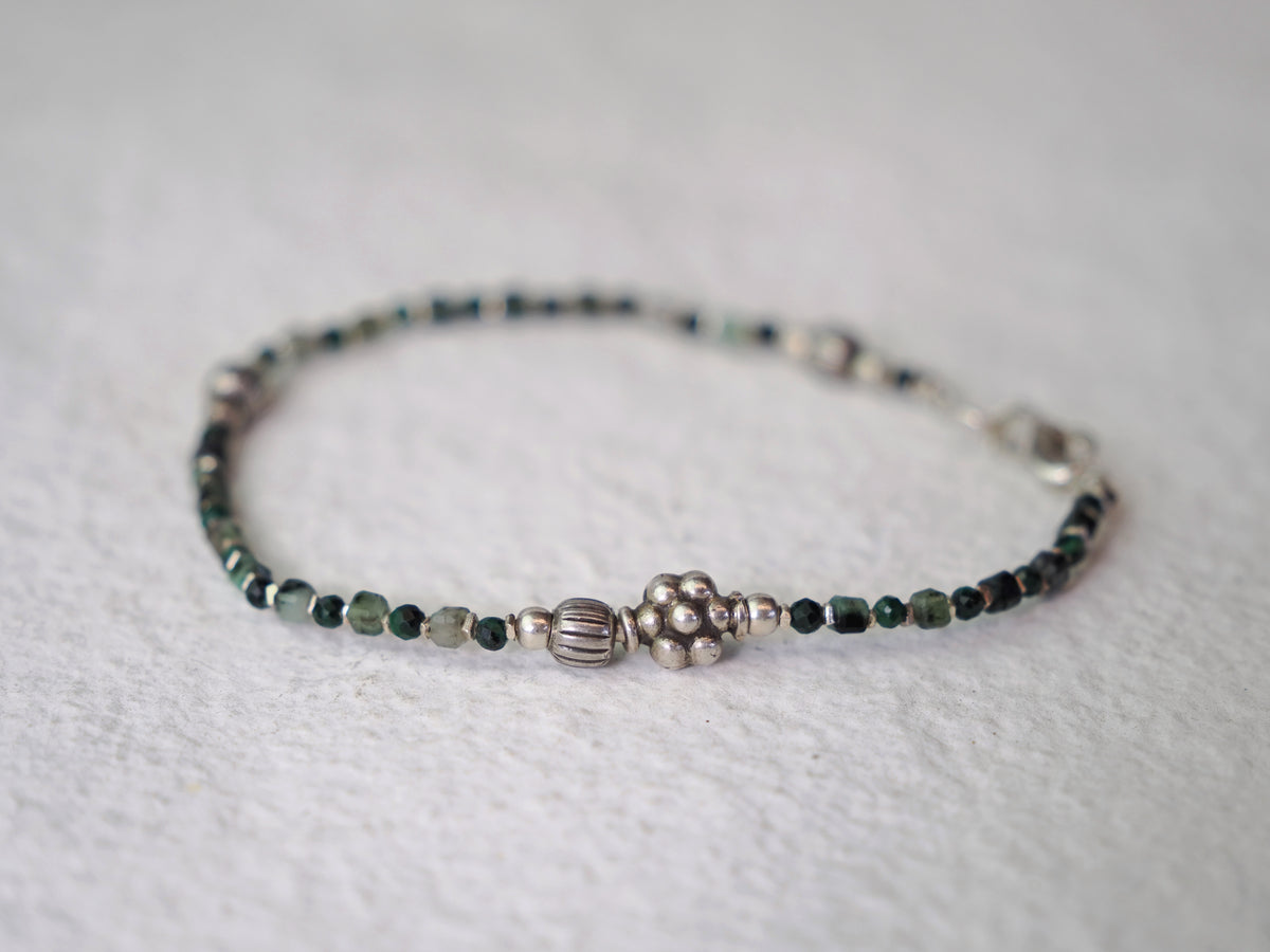 -India silver- 'beads line' bracelet