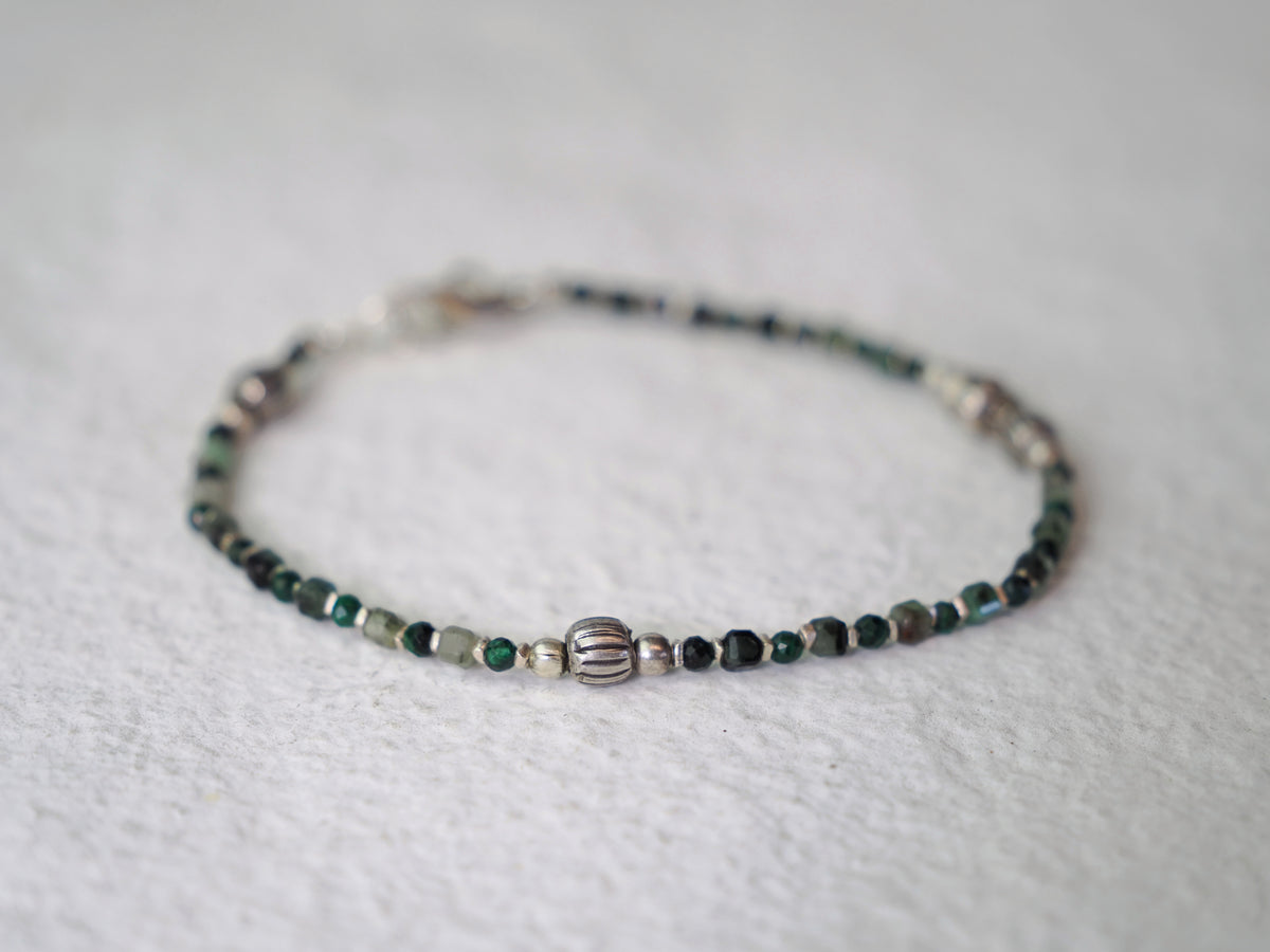 -India silver- 'beads line' bracelet