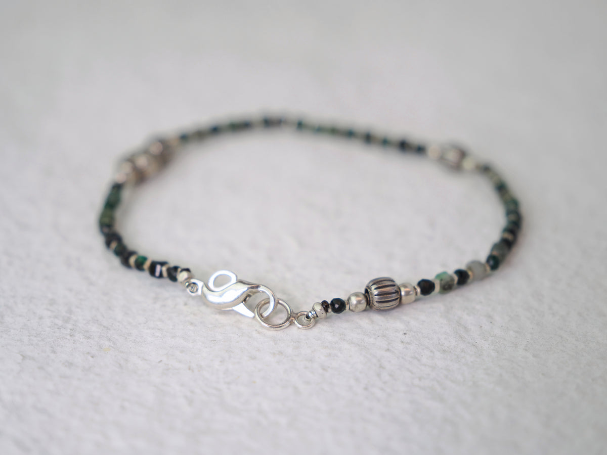 -India silver- 'beads line' bracelet