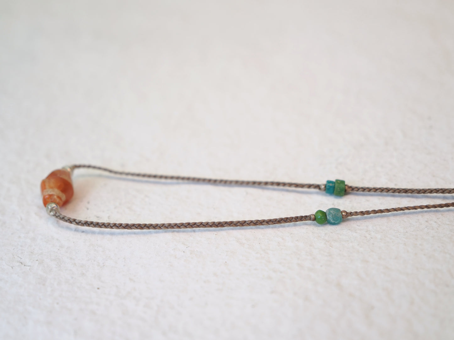 -Etched carnelian- code necklace