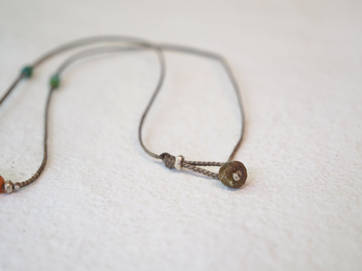-Etched carnelian- code necklace