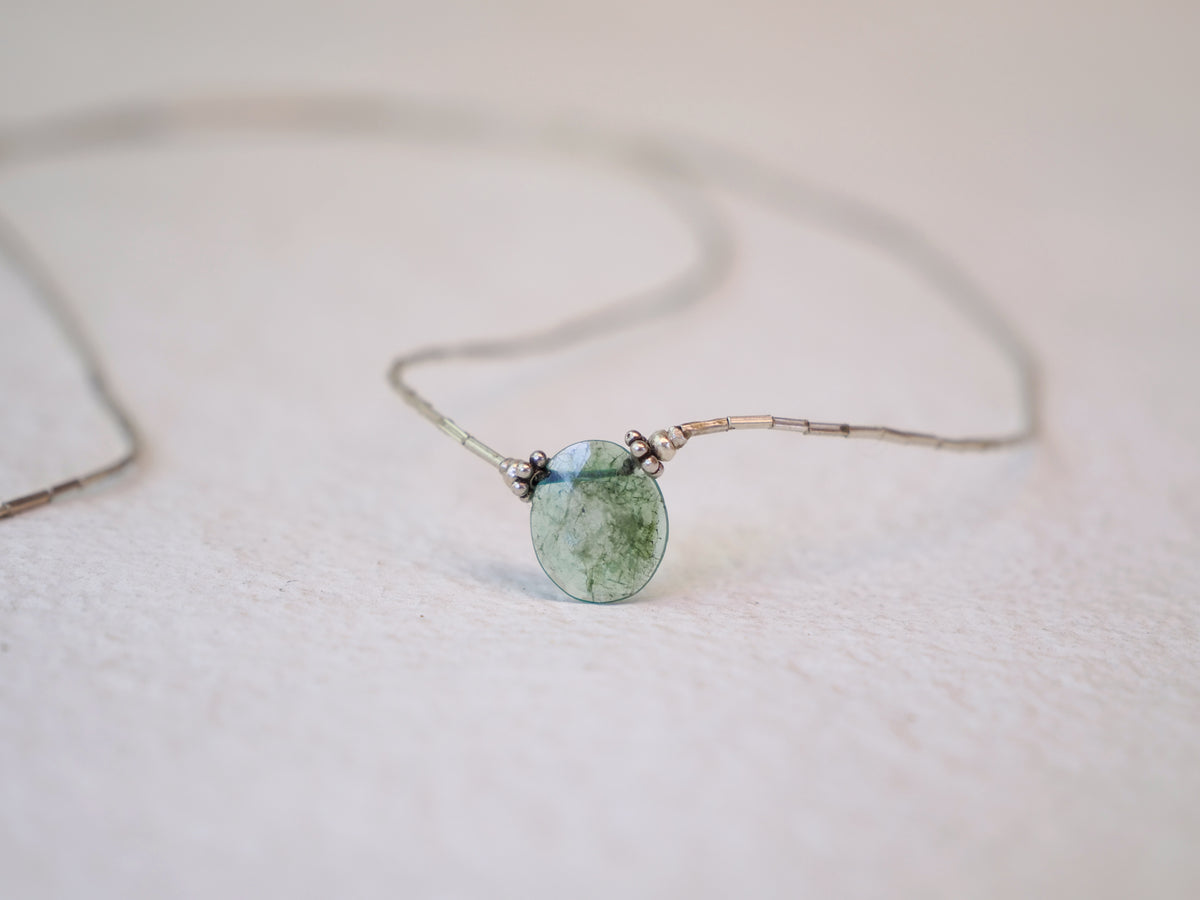 -Emelard- silver pendant