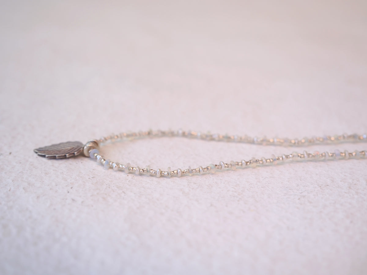 -opal・pearl- 'beads line' necklace