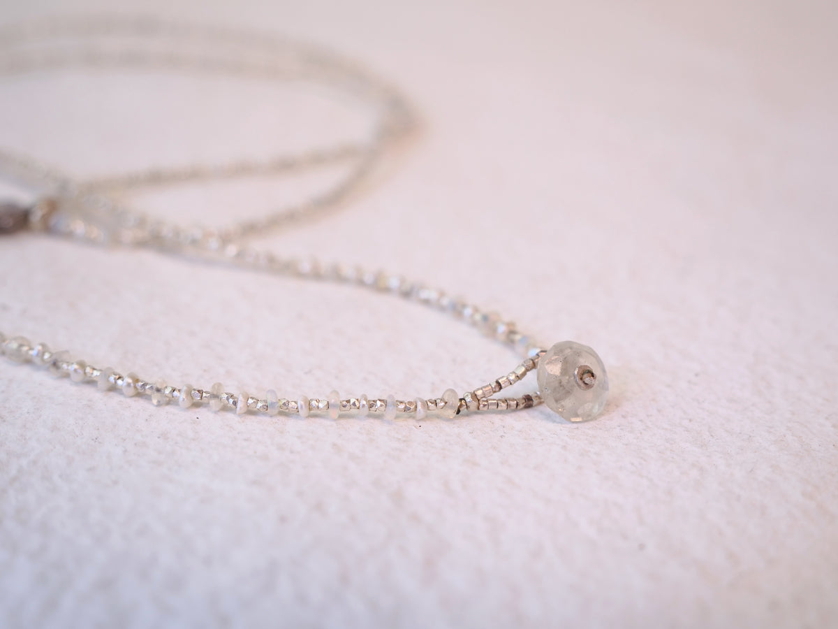 -opal・pearl- 'beads line' necklace