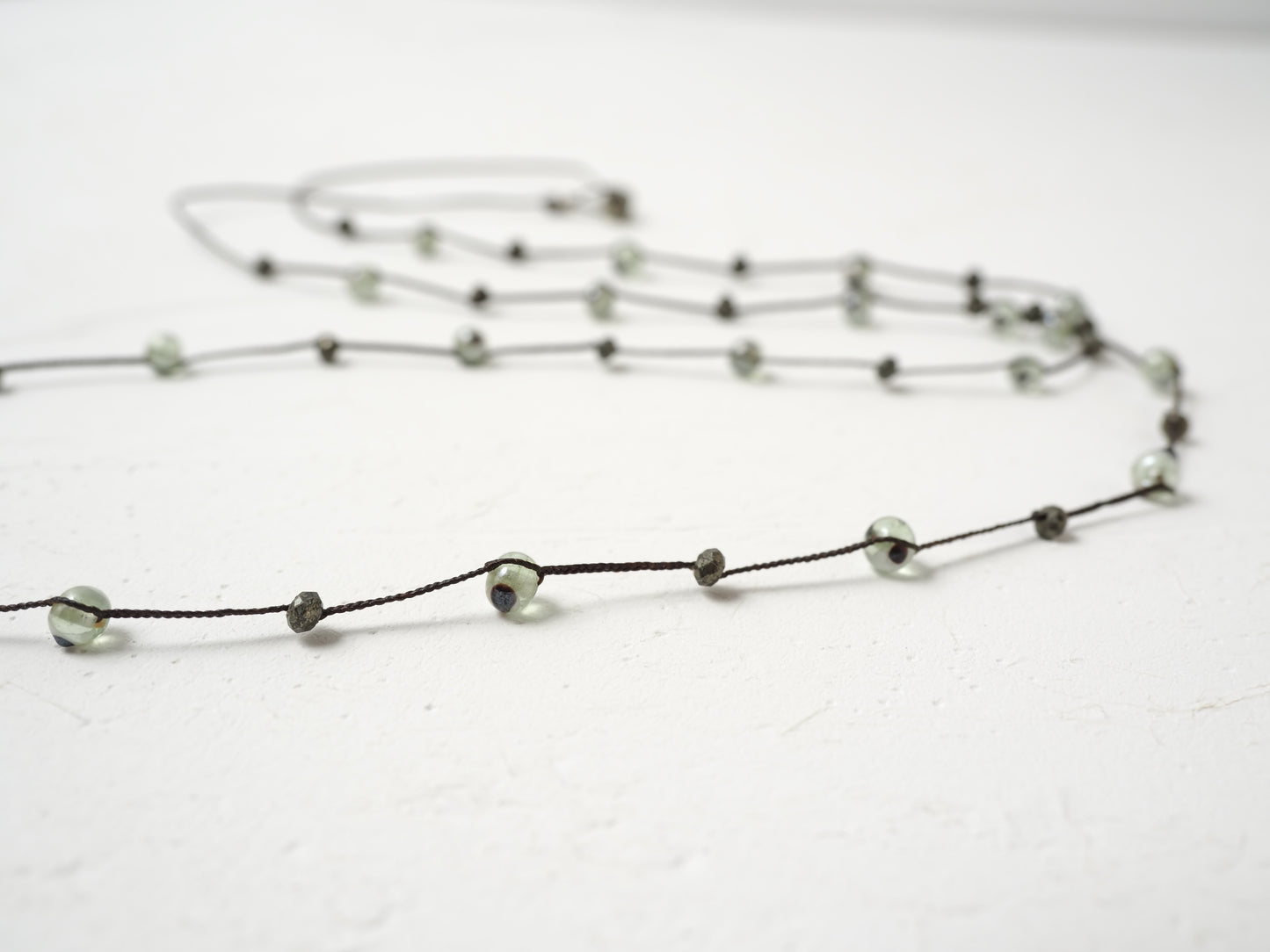 -Figure eight- 'silver・eye beads' braid long