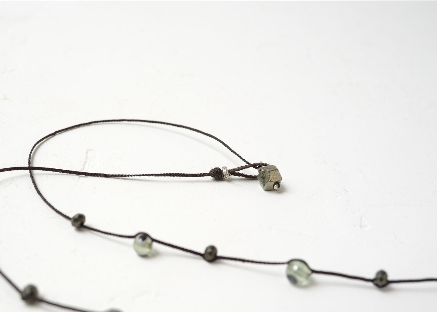 -Figure eight- 'silver・eye beads' braid long
