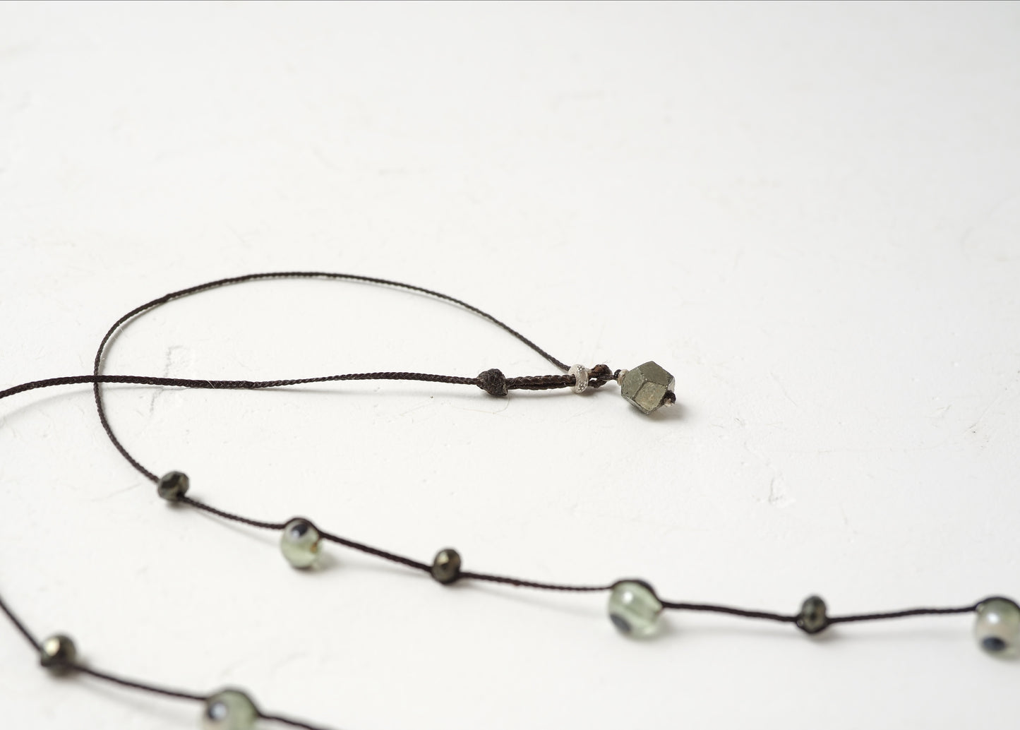 -Figure eight- 'silver・eye beads' braid long