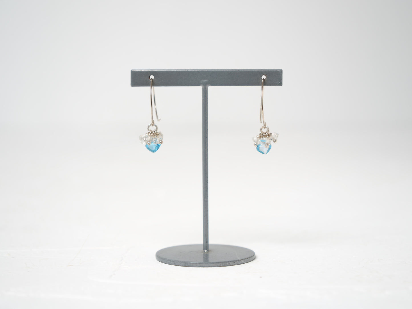 <MTO> -Swissblue topaz・Herkimer diamond- hoops
