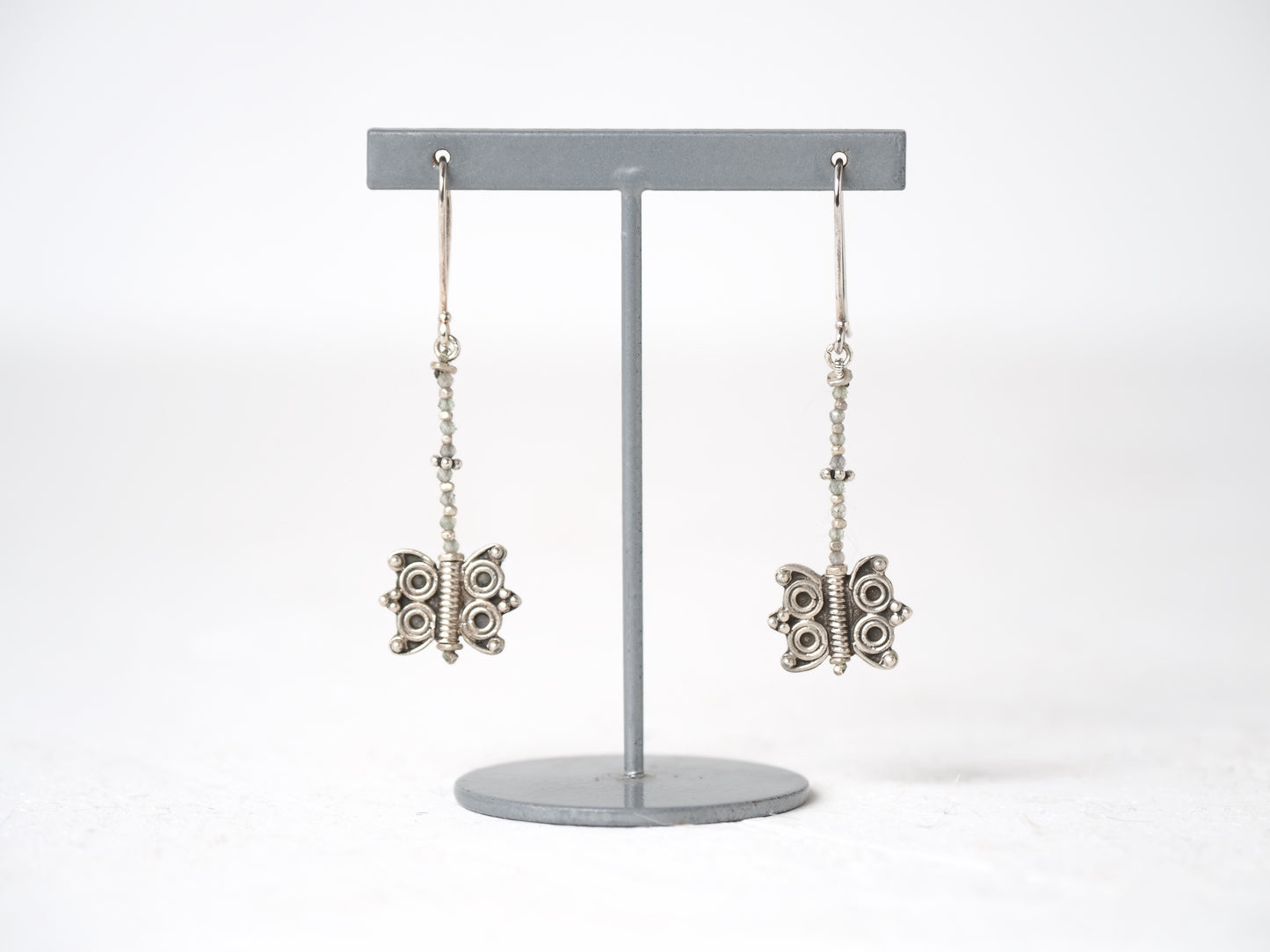 -India silver・green Sapphire- hooks