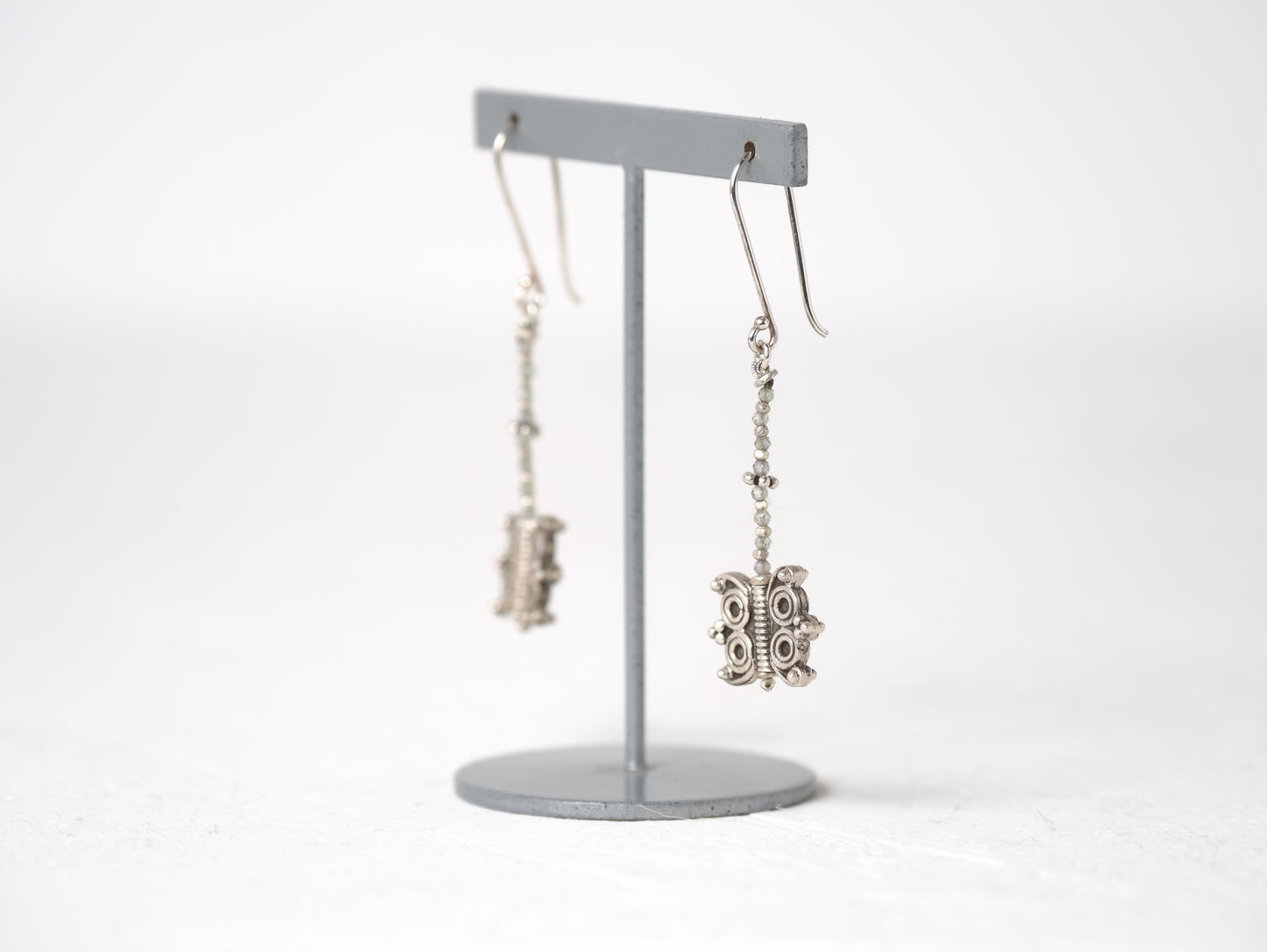 -India silver・green Sapphire- hooks