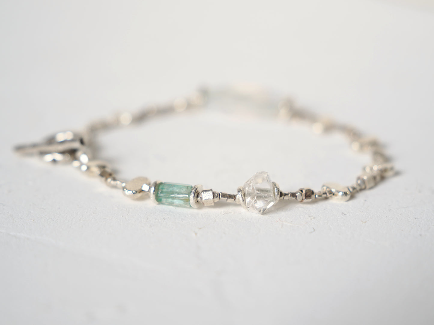 -Andesine labradorate・Herkimer quartz・Emerald- silver