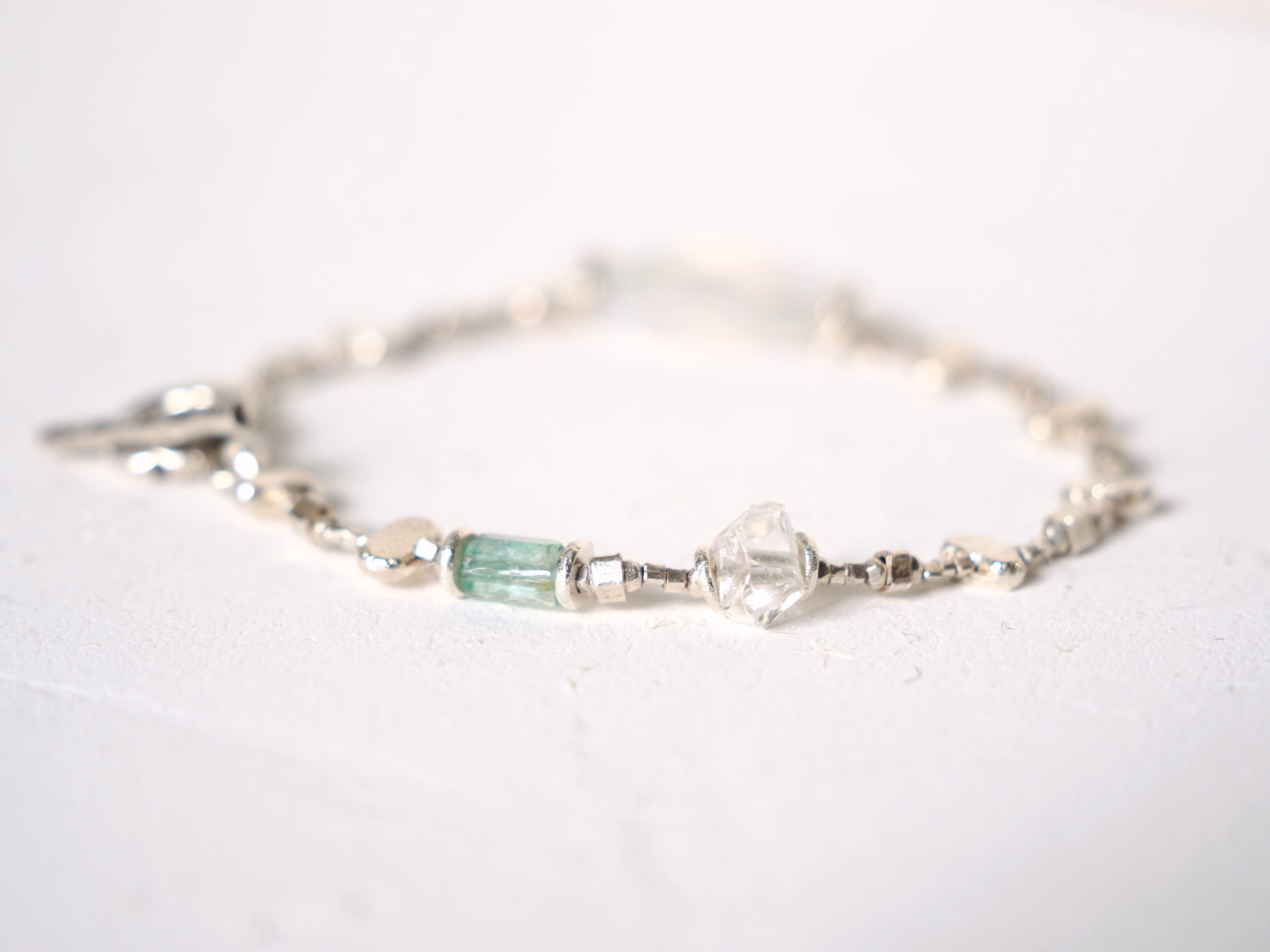 -Andesine labradorate・Herkimer quartz・Emerald- silver