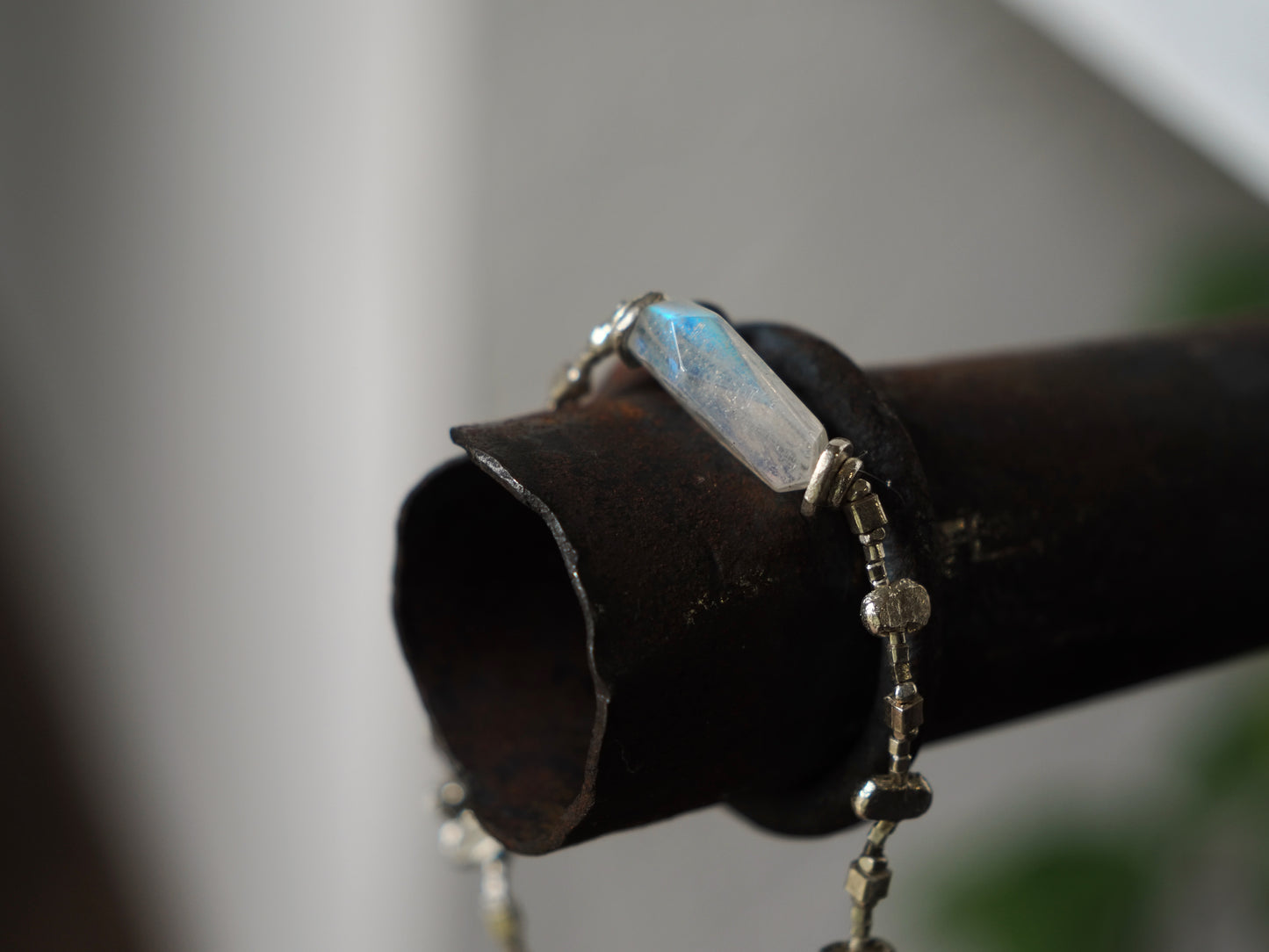 -Andesine labradorate・Herkimer quartz・Emerald- silver