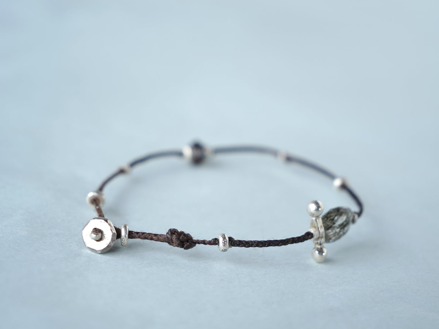 -Tormarline quartz・Smoky quartz- code bracelet