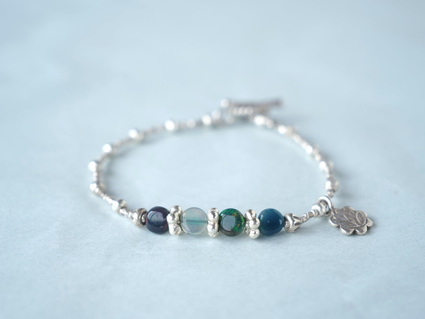 -Black opal- silver bracelet