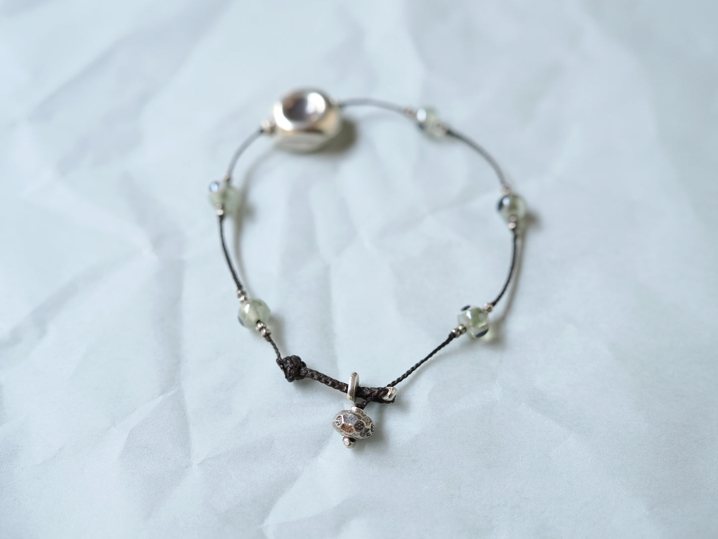 -Silver・Eyebeads- code bracelet