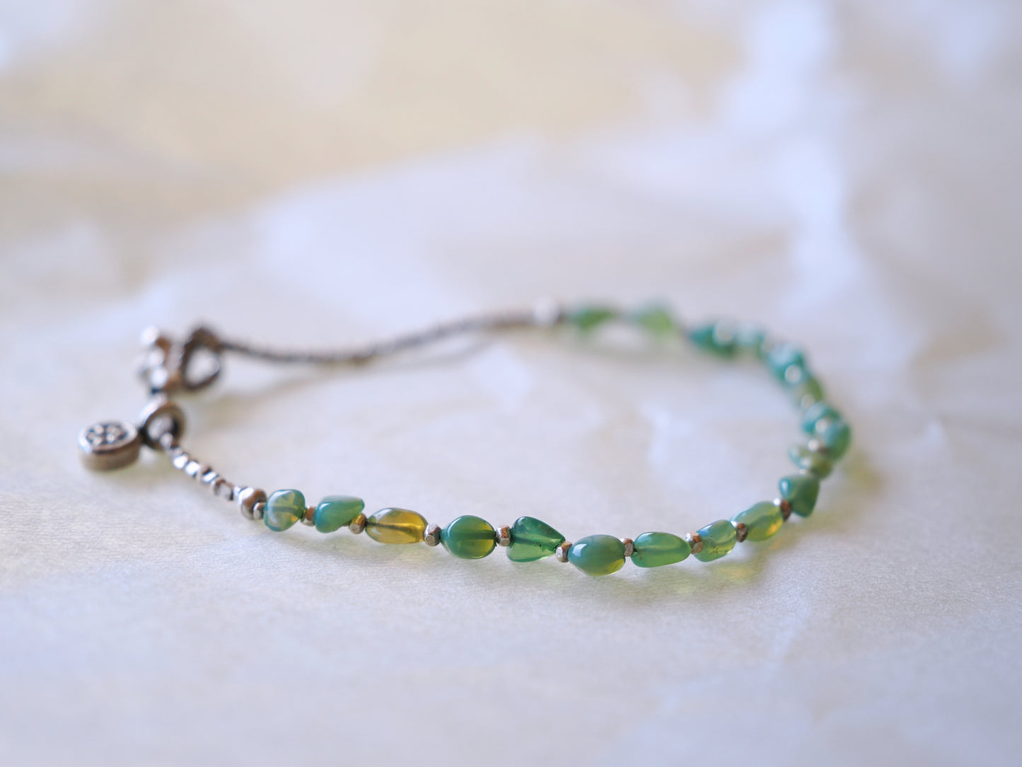 -Green opal- silver bracelet