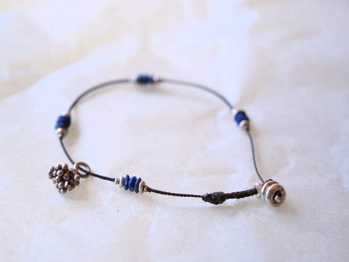 -Lapislazuli- code bracelet