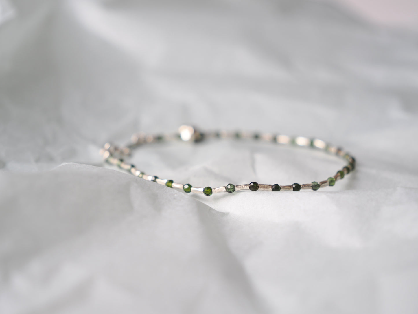 -Green tourmaline・Silver- bracelet