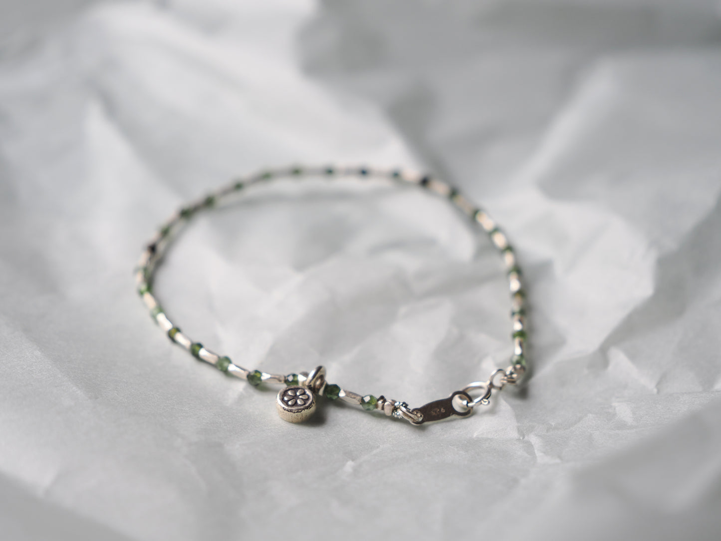 -Green tourmaline・Silver- bracelet