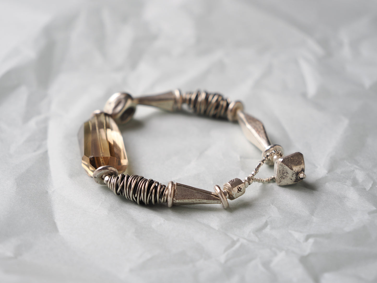 -Karensilver・Beer quartz- bracelet