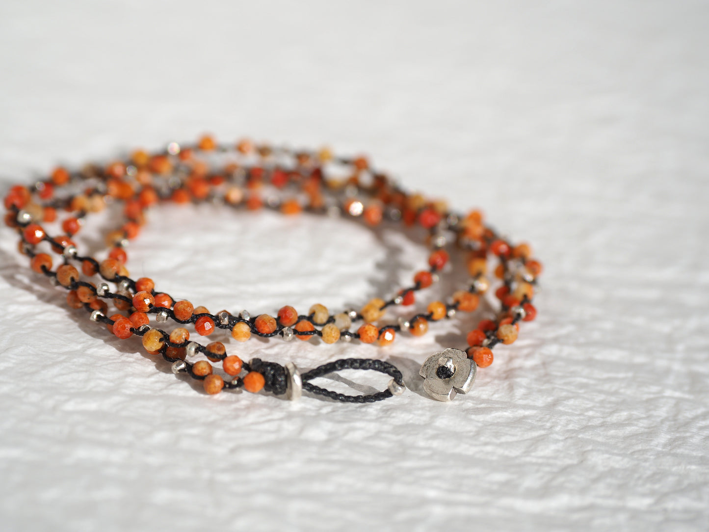 -African coral- "quadruple" bracelet