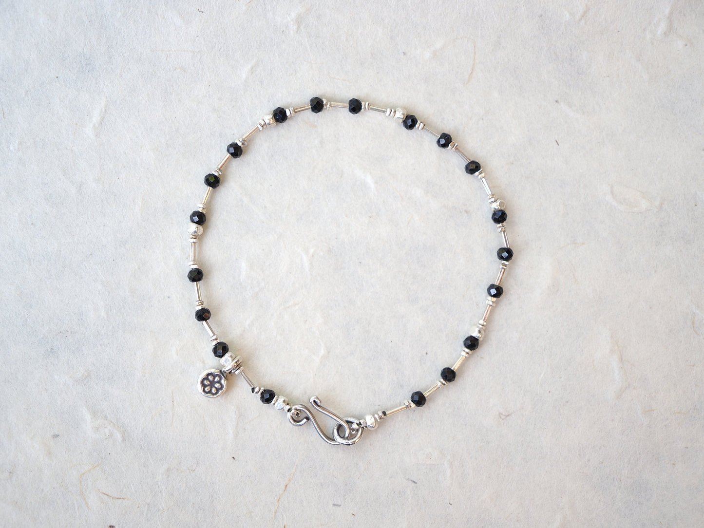 -Black spinel・Silver- bracelet