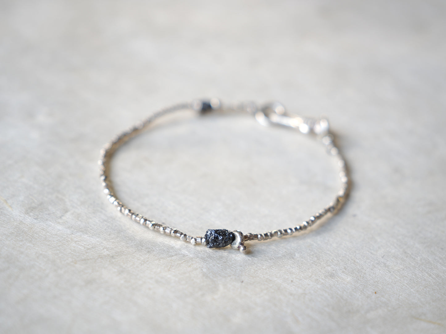 -Black diamond- silver bracelet