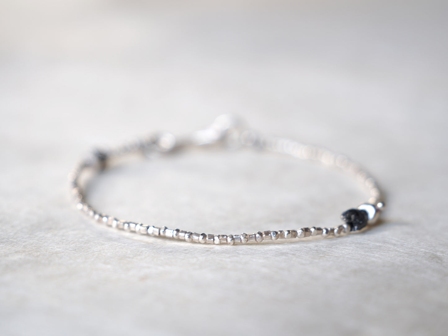 -Black diamond- silver bracelet