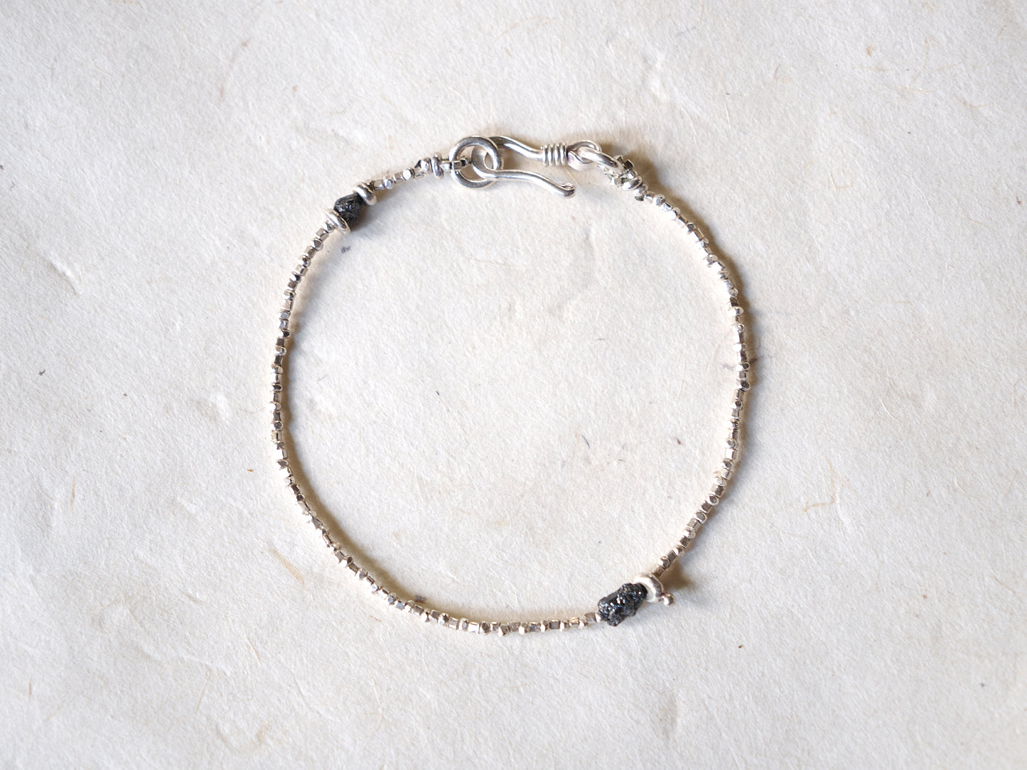 -Black diamond- silver bracelet