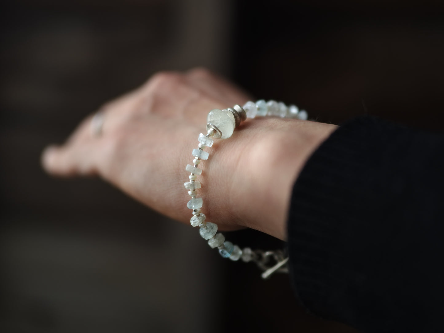 <MTO> -Libyan glass- "moonstone・pearl・silver"