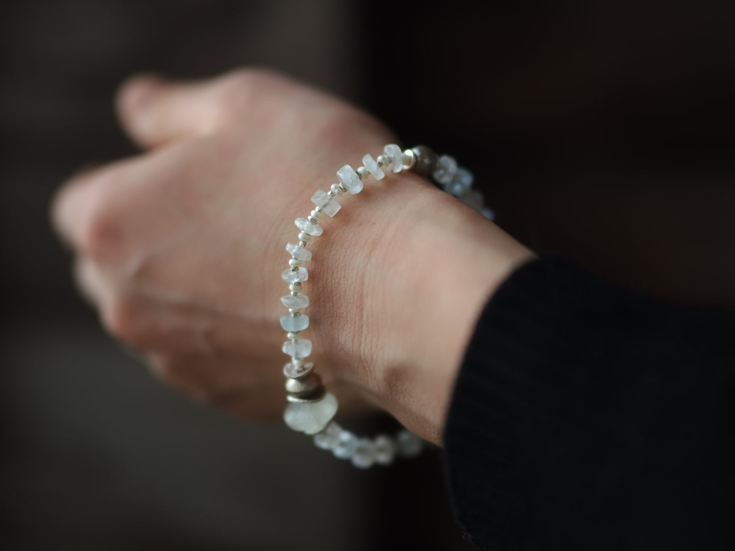 <MTO> -Libyan glass- "moonstone・pearl・silver"