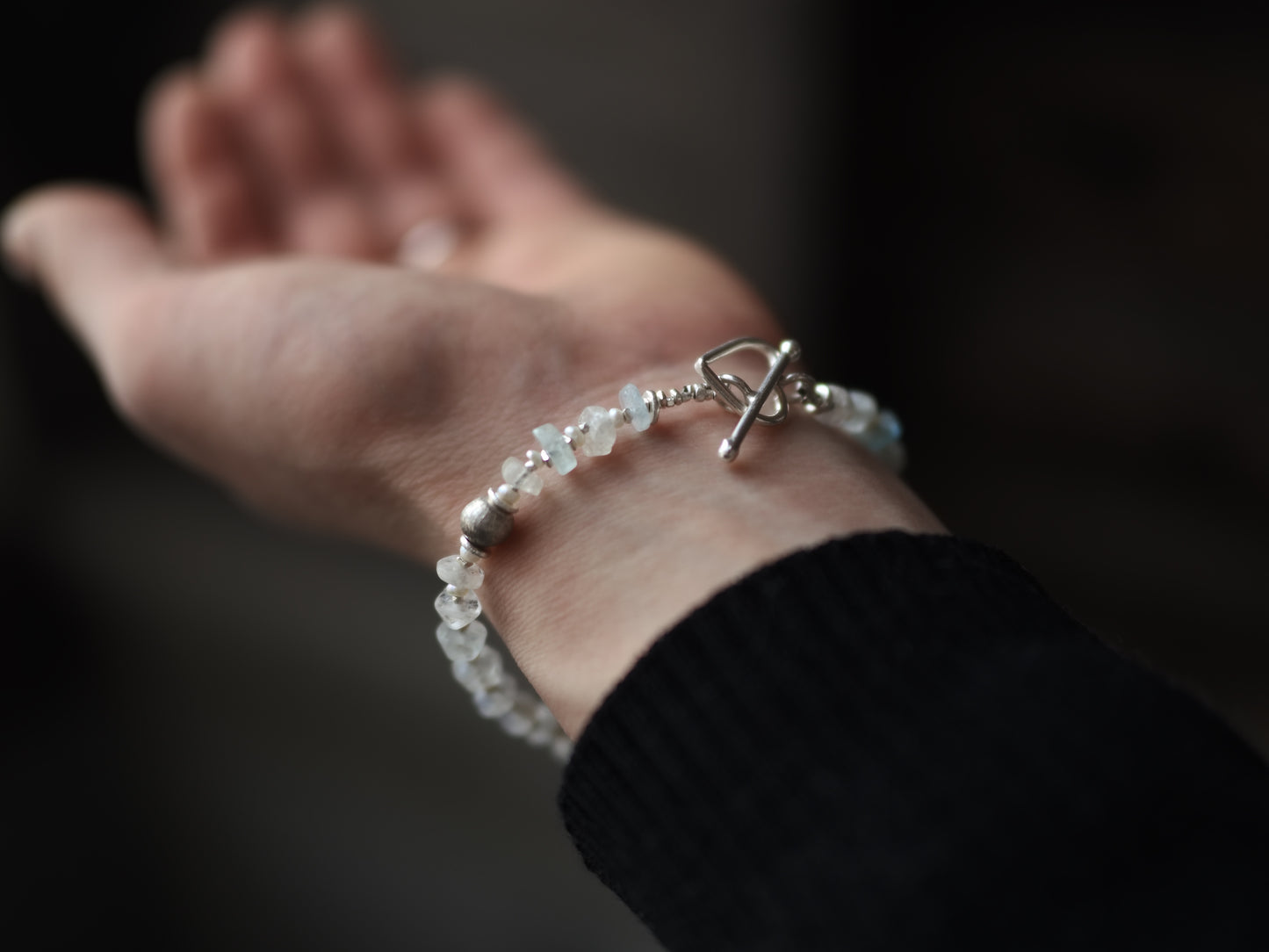 <MTO> -Libyan glass- "moonstone・pearl・silver"