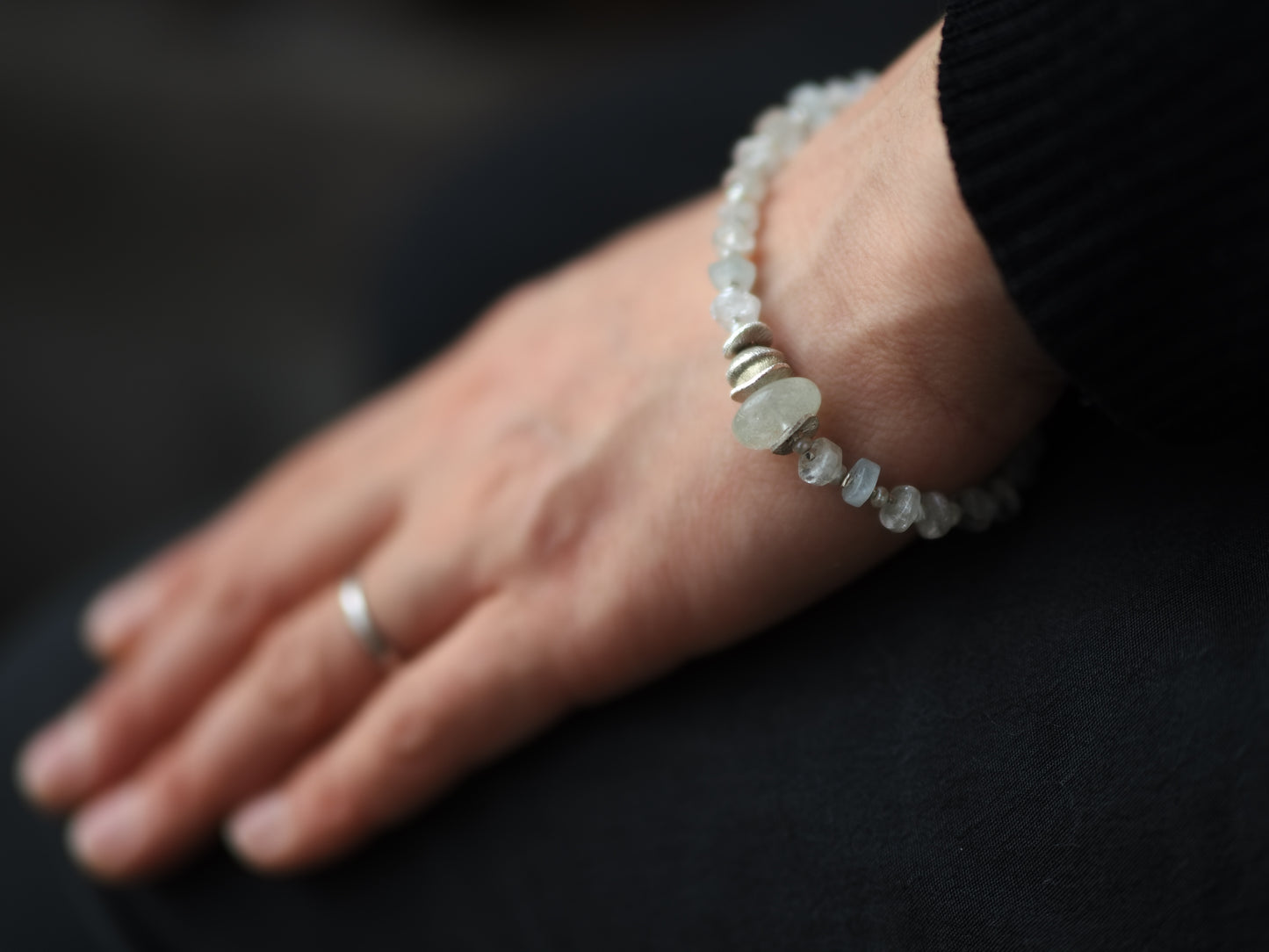 <MTO> -Libyan glass- "moonstone・pearl・silver"