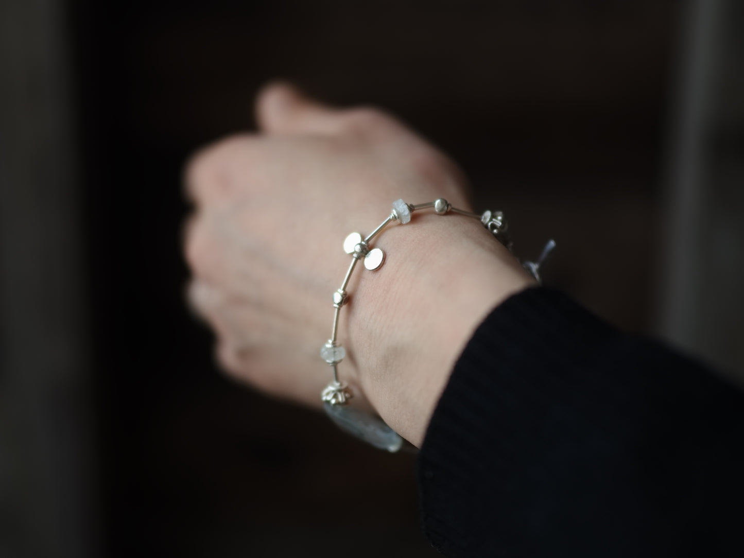 -Aquamarine- "moonstone・silver"