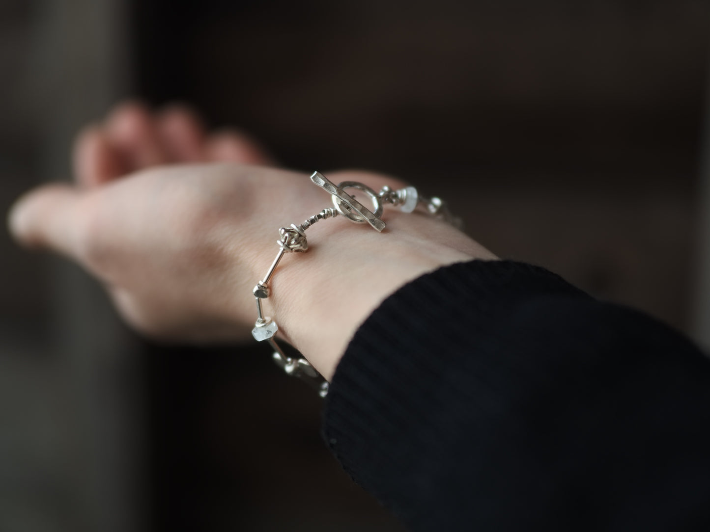 -Aquamarine- "moonstone・silver"