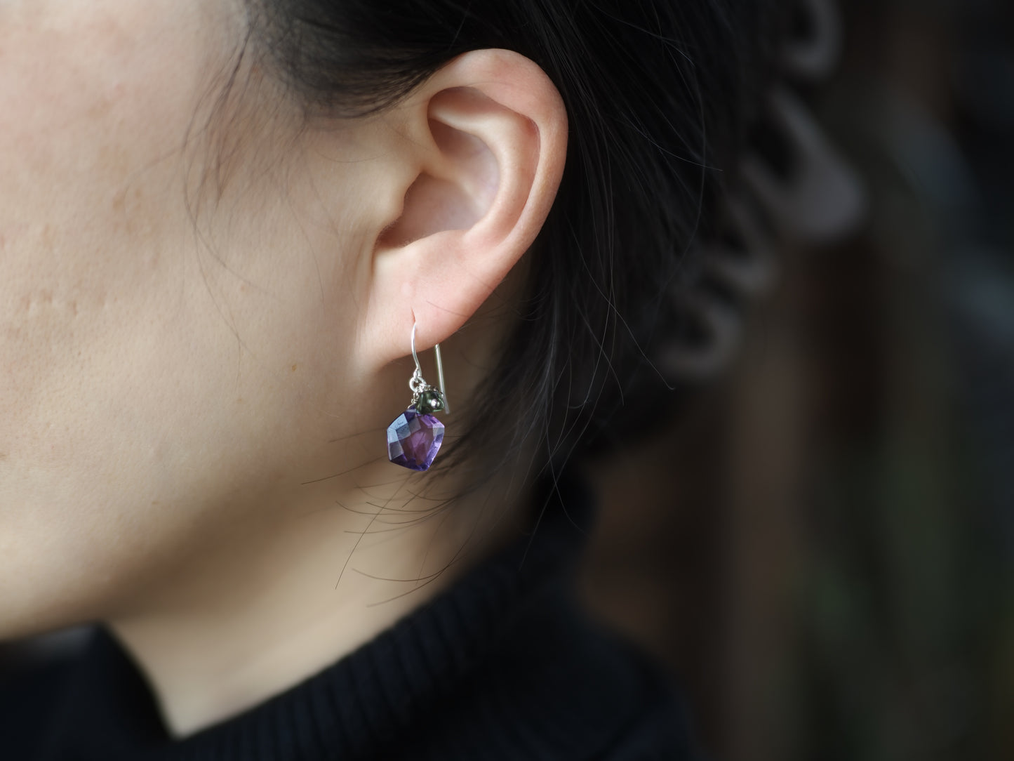 -Amethyst・Moldavite- hooks