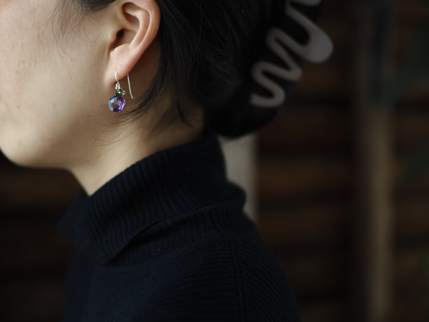 -Amethyst・Moldavite- hooks