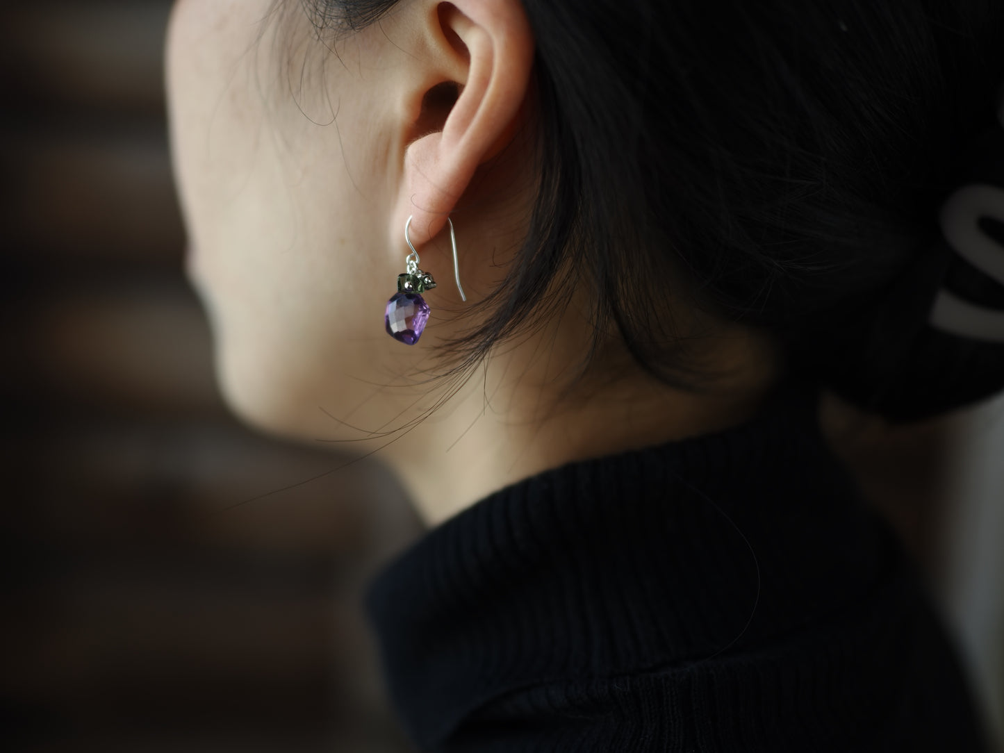 -Amethyst・Moldavite- hooks